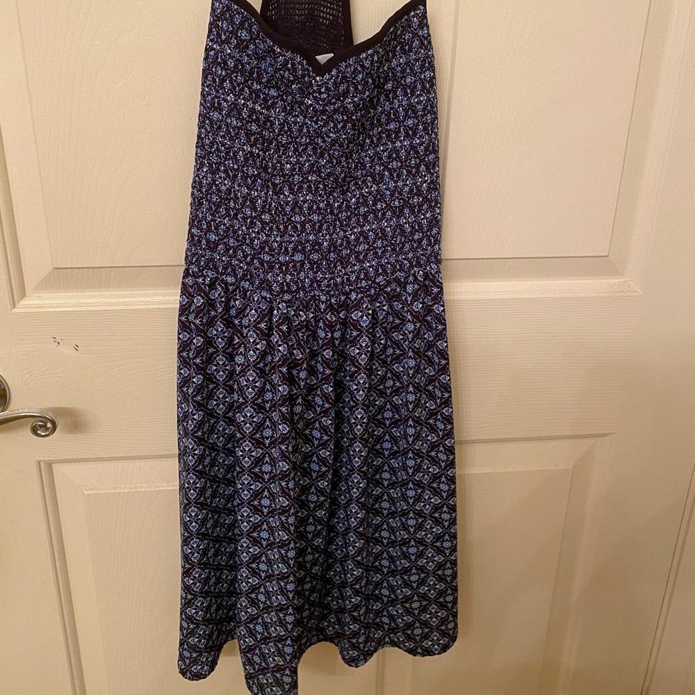 Blue Pattern Dress with pockets